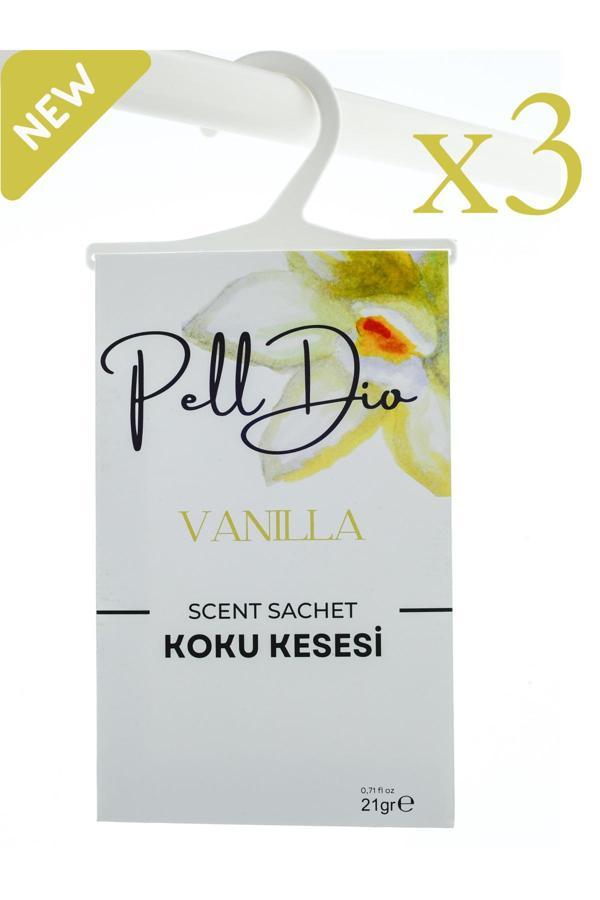 Pelldio Home 3'Lü Vanilya Dolap Ayakkabılık Ve Çekmece Parfümlü Kese Kokusu Oda Koku Kesesi - Image 1
