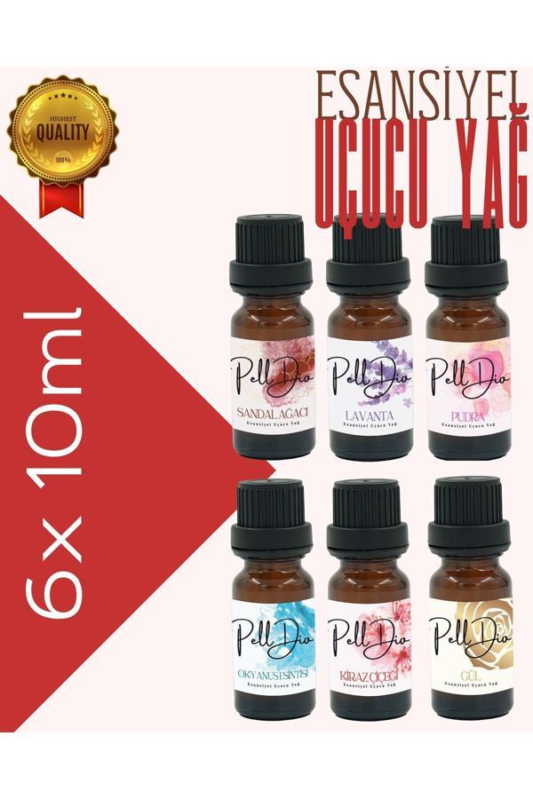Pelldio Home 6'Lı Esansiyel Uçucu Yağ, Difüzör Esansı,  Buhurdanlık Yağı Oda Kokusu 10Ml-2 - Image 1