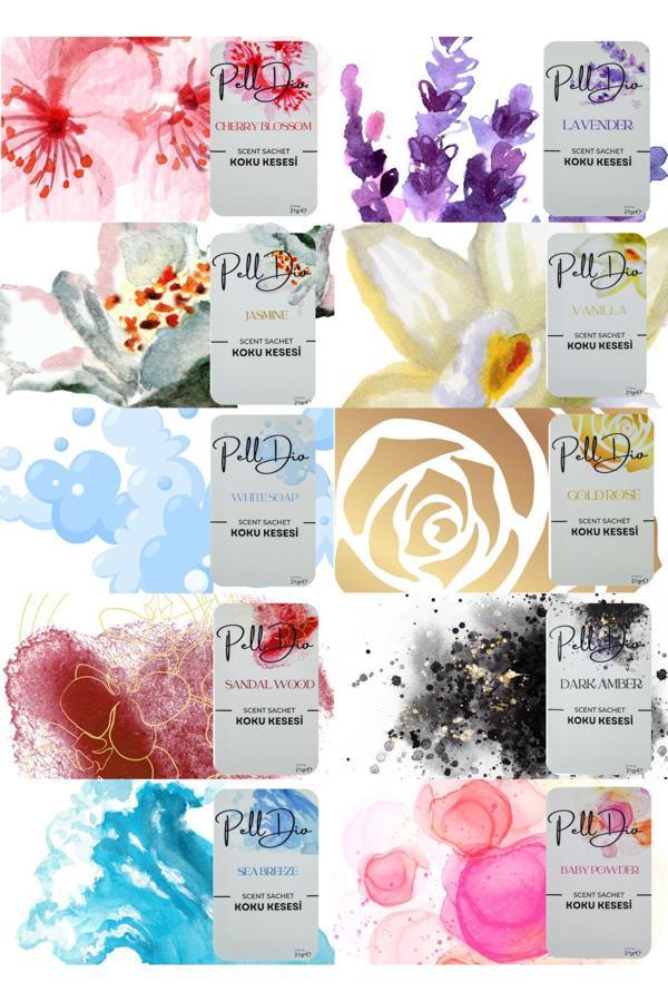 Pelldio Home 10'Lu Dolap Ayakkabılık Ve Çekmece Parfümlü Kese Kokusu Oda Koku Kesesi - Image 1