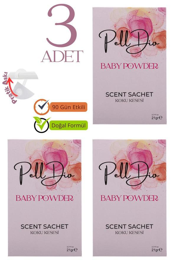 Pelldio Home 3'Lü Bebek Pudrası Dolap Ayakkabılık Ve Çekmece Parfümlü Kese Kokusu Oda Koku Kesesi - Image 1