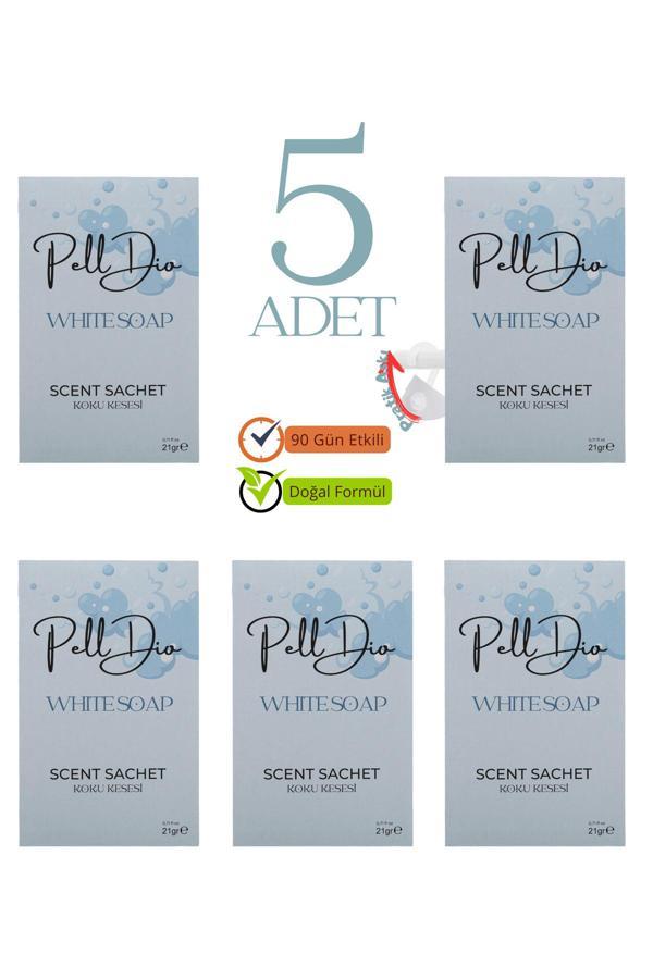 Pelldio Home 5'Li Beyaz Sabun Dolap Kokusu, Ayakkabılık Ve Çekmece Kokusu Kesesi - Image 1