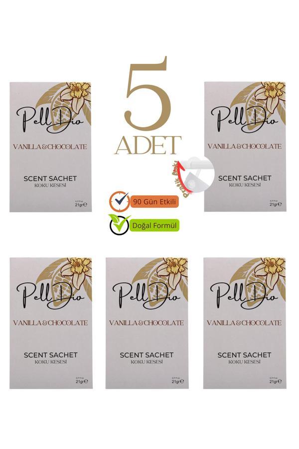 Pelldio Home 5'Li Vanilya Ve Çikolata Dolap Ayakkabılık Ve Çekmece Parfümlü Kese Kokusu Oda Koku Kesesi - Image 1