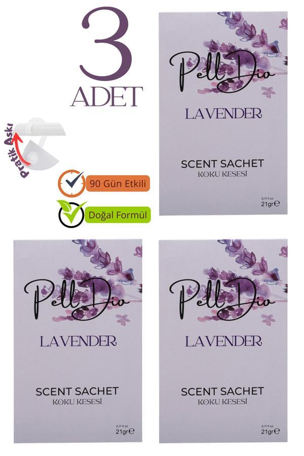 Pelldio Home 3'Lü Lavanta Dolap Ayakkabılık Ve Çekmece Parfümlü Kese Kokusu Oda Koku Kesesi - Image 1