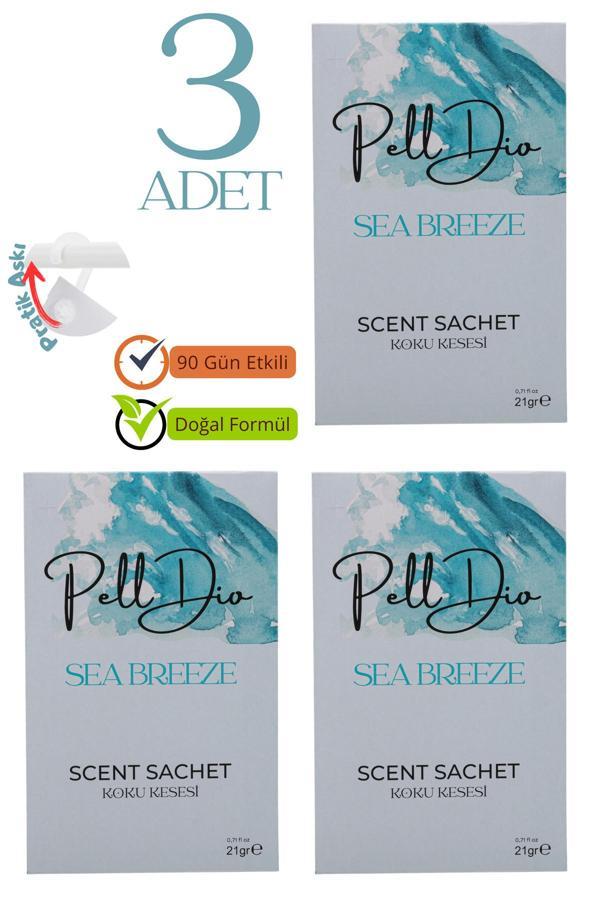 Pelldio Home 3'Lü Okyanus Esintisi Dolap Ayakkabılık Ve Çekmece Parfümlü Kese Kokusu Oda Koku Kesesi - Image 1