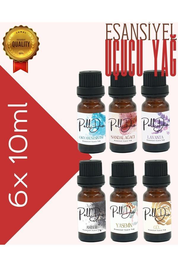 Pelldio Home 6'Lı Esansiyel Uçucu Yağ, Buhurdanlık Yağı, Difüzör Esansı, Oda Kokusu 10Ml-2 - Image 1