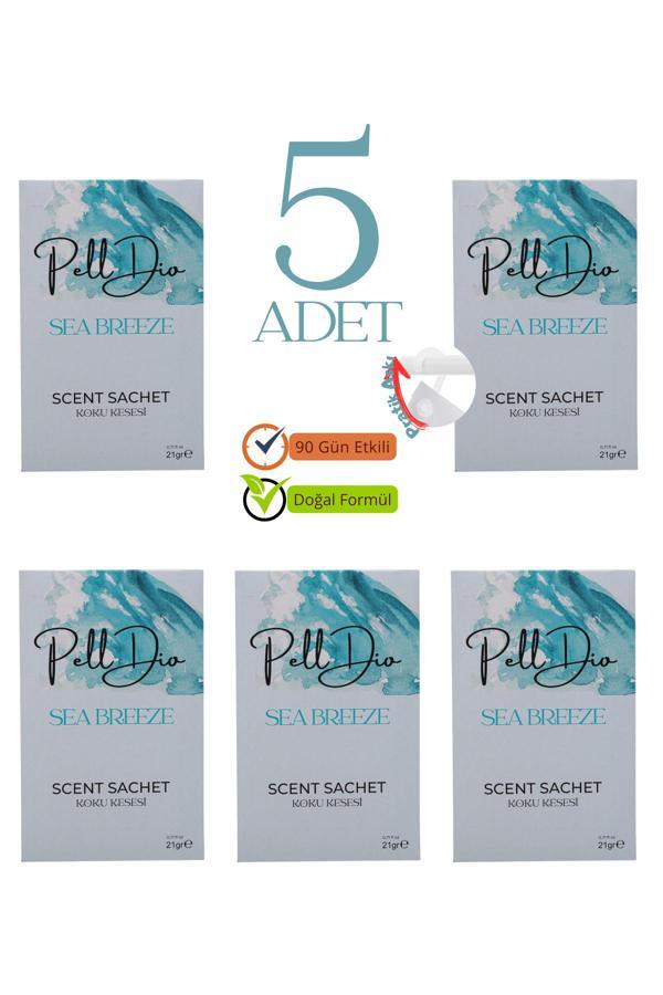 Pelldio Home 5'Li Okyanus Esintisi Dolap Ayakkabılık Ve Çekmece Parfümlü Kese Kokusu Oda Koku Kesesi - Image 1