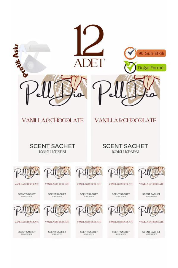 Pelldio Home 12'Li Vanilya Ve Çikolata Ayakkabılık Dolap Ve Çekmece Parfümlü Kese Kokusu Oda Koku Kesesi - Image 1