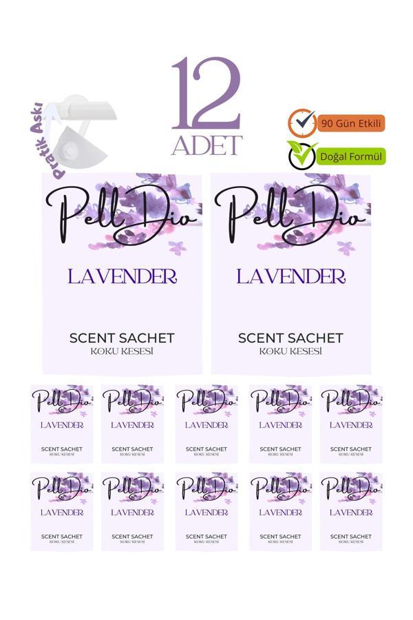 Pelldio Home 12'Li Lavanta Ayakkabılık Dolap Ve Çekmece Parfümlü Kese Kokusu Oda Koku Kesesi - Image 1