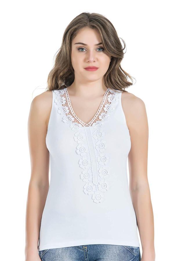 Güpürlü Sıfır Kol Kadın Atlet 155 - Image 1