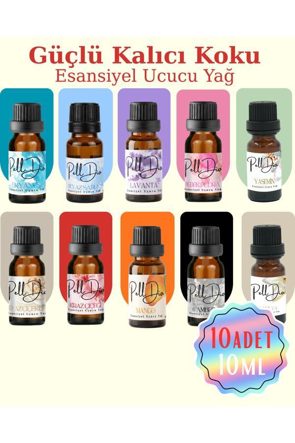 Pelldio Home 10'Lu Karışık Esansiyel Uçucu Koku Yağı Buhurdanlık Yağı Difüzör Esansı Hobi Esans Ortam Oda 10Ml - Image 1