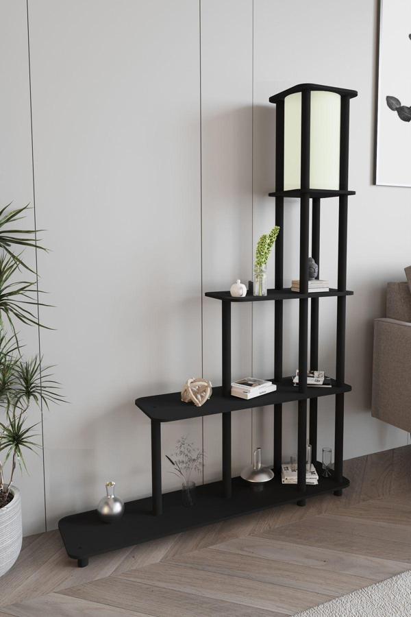 Escaleras Raflı Kitaplık Lambader Siyah - Image 1