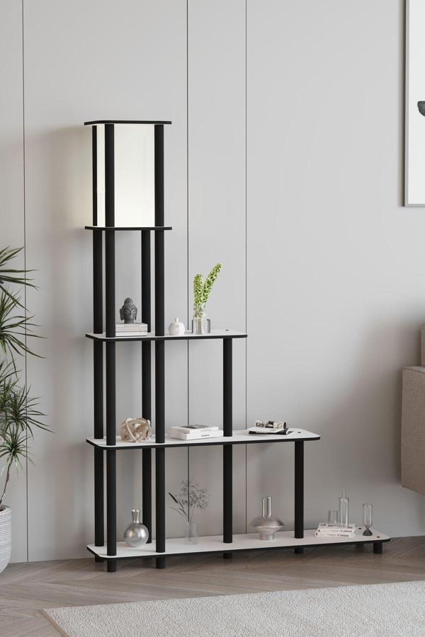 Escaleras Raflı Kitaplık Lambader Beyaz - Image 1