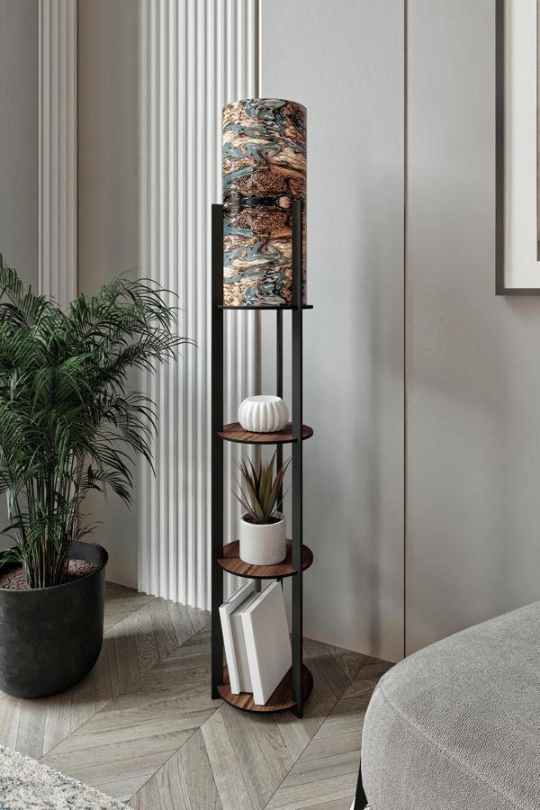 RADIANTE YUVARLAK RAFLI LAMBADER MADRAN CEVİZ - Image 1