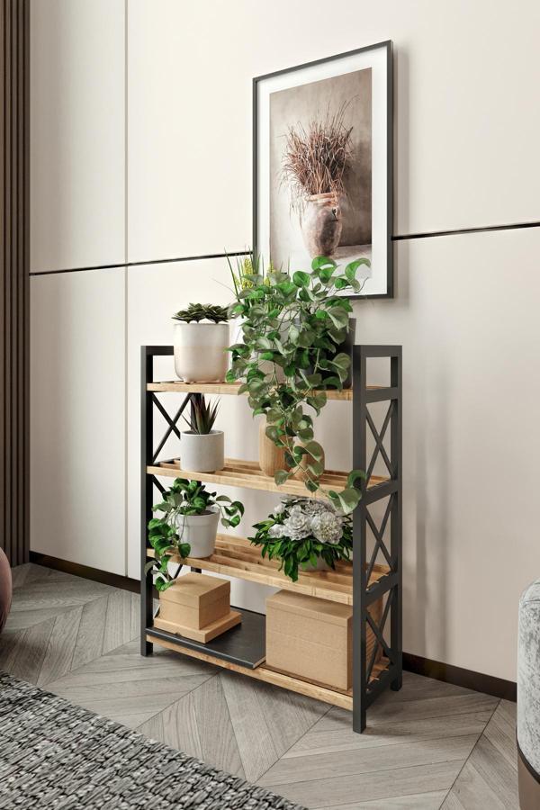 DEKORATİ SAKSILIK ÇİÇEKLİK 4 KATLI - Image 1