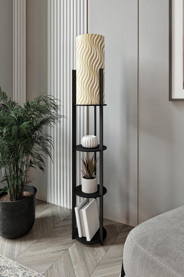 RADIANTE YUVARLAK RAFLI LAMBADER MADRAN CEVİZ - Image 1