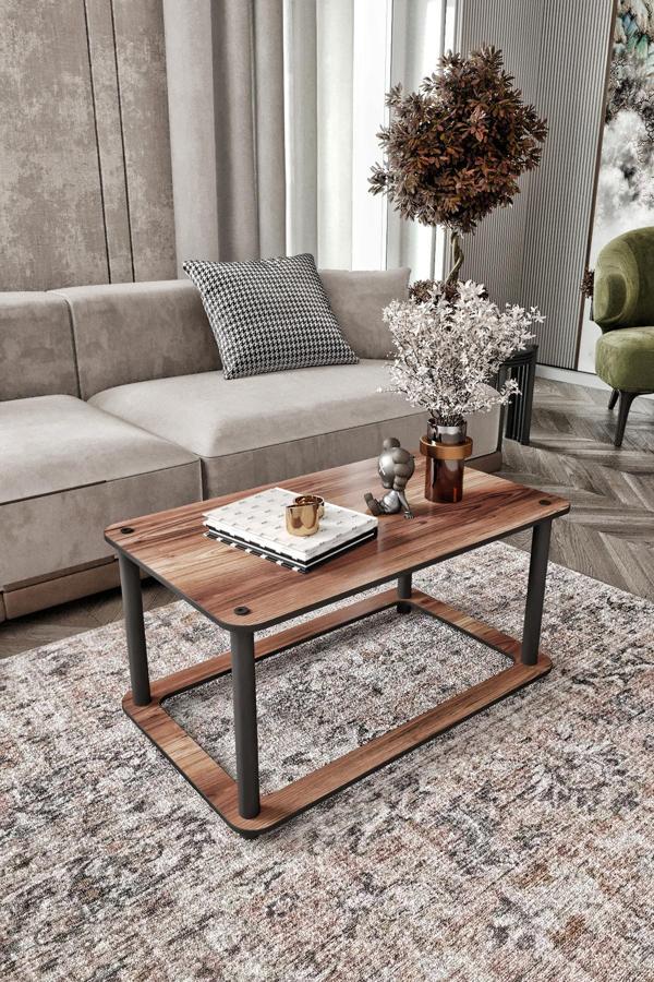 HOLE Masivo Orta Sehpa 68x42 DİKDÖRTGEN MADRAN CEVİZ - Image 1