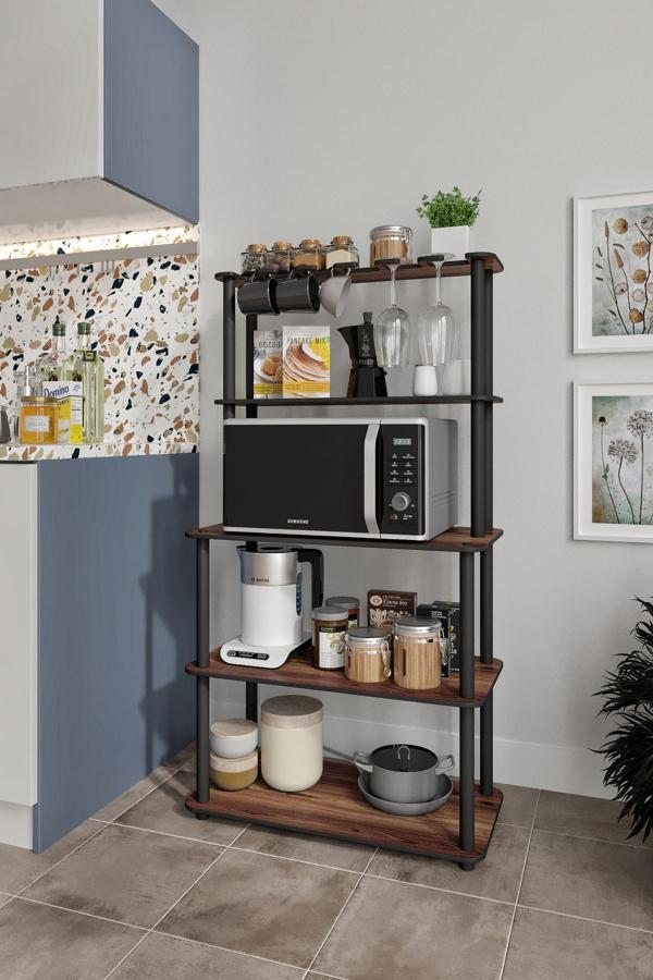 Dekoratif MASİVO MIKRODALGA ESSPRESSO 4 Katlı 33 CMx68 CM Dikdörtgen Çok Amaçlı Raf MADRAN CEVİZ - Image 1