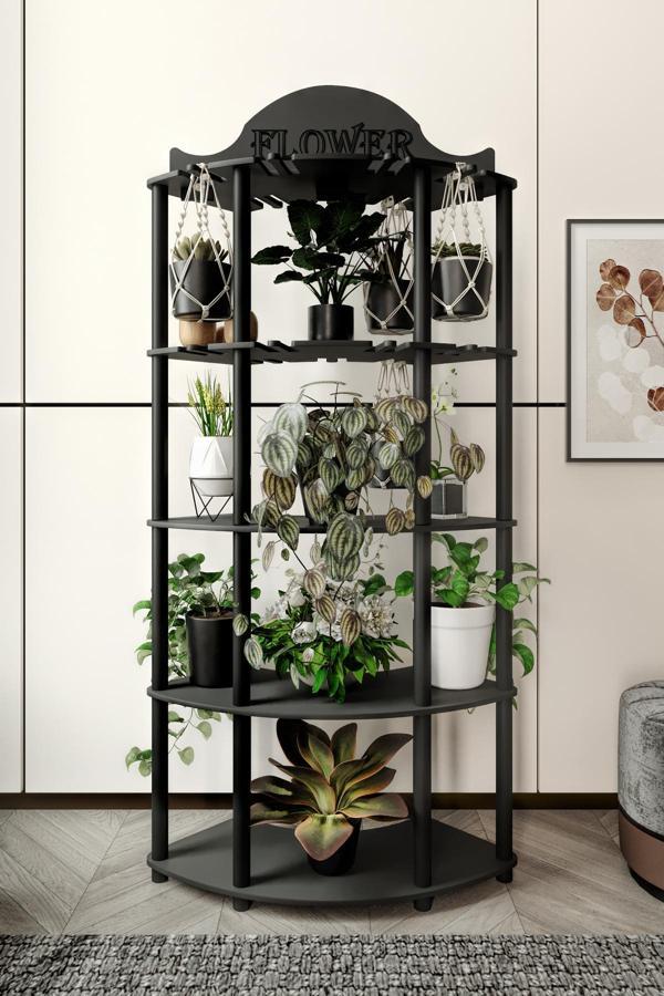 ALLAMANDA ÇİÇEKLİK SAKSILIK SİYAH - Image 1