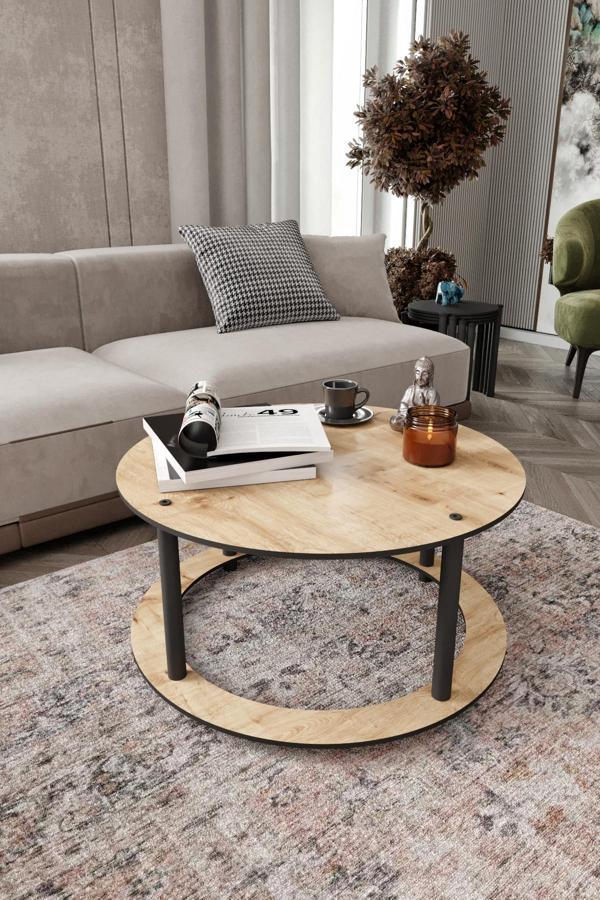 HOLE Masivo Orta Sehpa R:70 CM YUVARLAK SAFİR MEŞE - Image 1