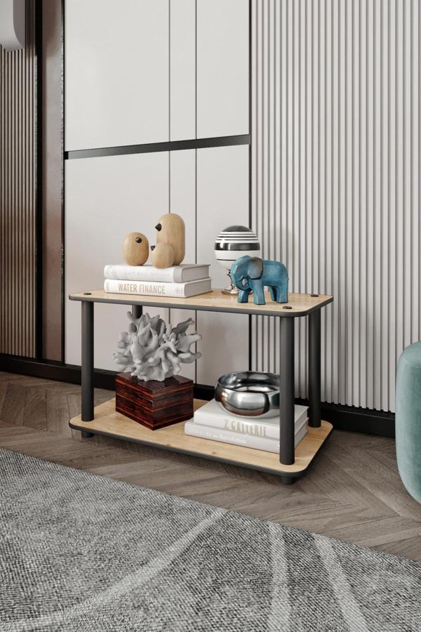 Dekoratif MASİVO KİTAPLIK 2 Katlı 30x60 Dikdörtgen Çok Amaçlı Raf SAFİR MEŞE - Image 1