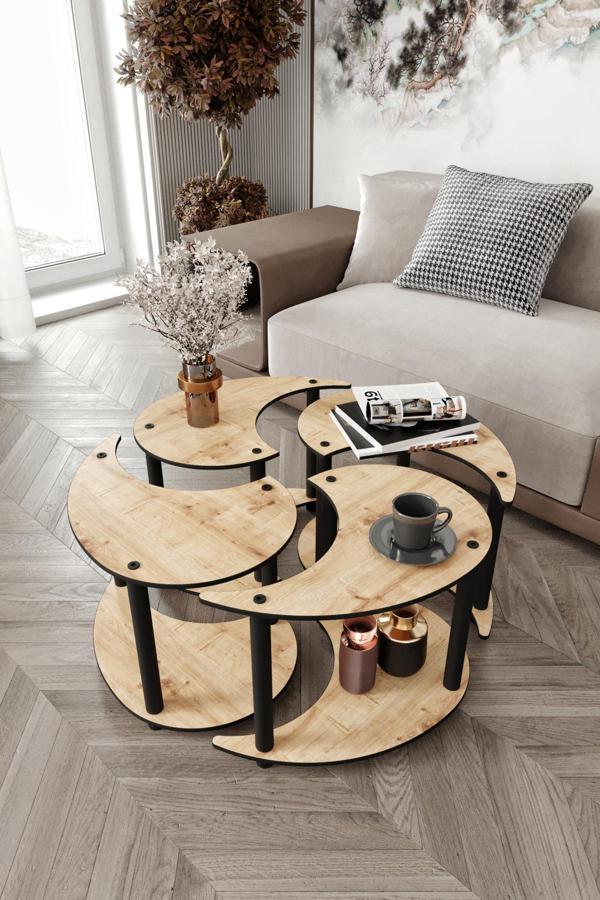 YİN YANG UNITY SERENITY ORTA SEHPA 4 LÜ MEŞE 70 CM - Image 1