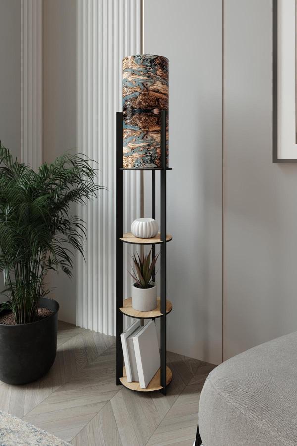 RADIANTE YUVARLAK RAFLI LAMBADER SAFİR MEŞE - Image 1