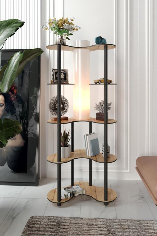 MARİPOSA LAMBADER RAFLI KİTAPLIK ÇİÇEKLİK SAFİR MEŞE - Image 1