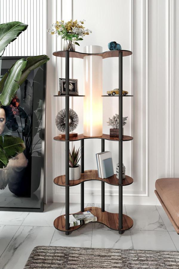 MARİPOSA LAMBADER RAFLI KİTAPLIK CEVİZ - Image 1