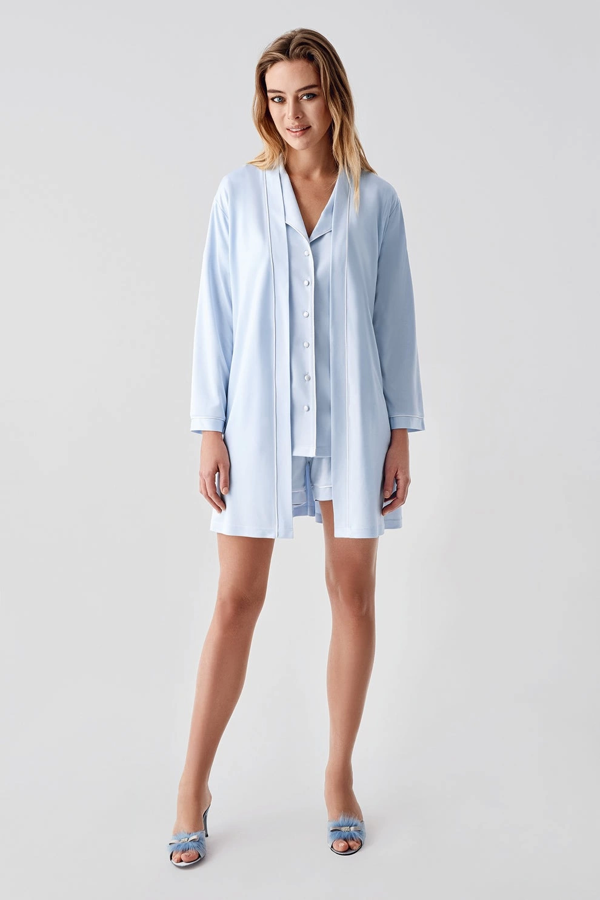 Freshness 324 Kadın 4'lü Sabahlıklı Şorlu Pijama Takımı - Image 1