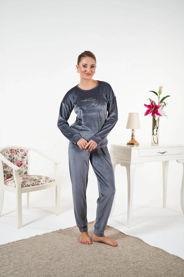 Estiva 25383 Uzun Kol Kadife Pijama Takımı - Image 1