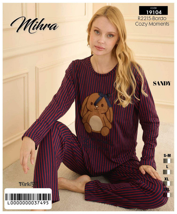 Mihra 19104 Kadın Uzun Kol Pijama Takımı - Image 1