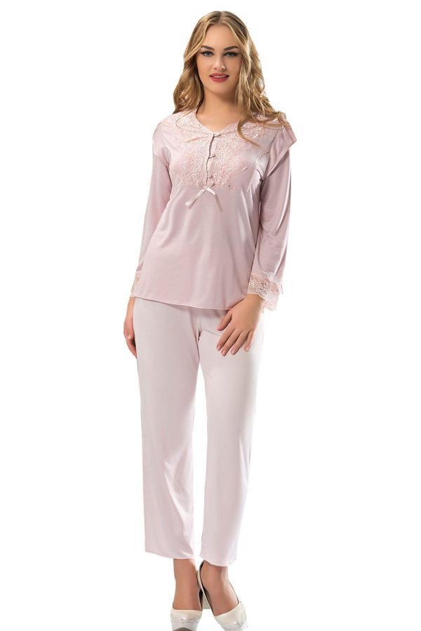 Ekru Penye Pijama Takımı - 1567 - Image 1