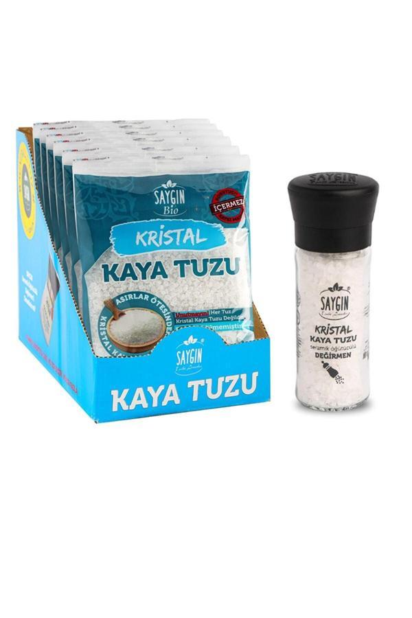 Saygın Kaya Tuzu 500 Gr. Öğütmelik 6'Lı Paket 110 Gr. Değirmen - Image 1
