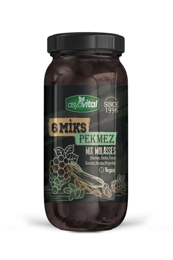 Asyavital Pekmez 640 Gr. 6 Mix Üzüm, Karadut, Harnup, Andız, Hurma Ve Propolis - Image 1