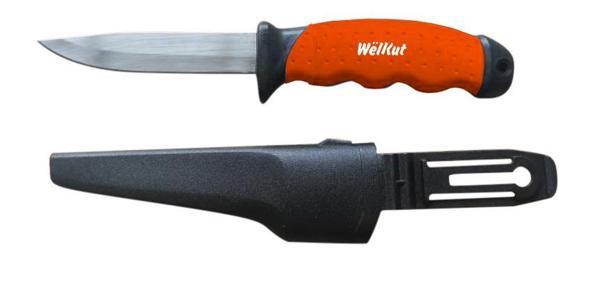 Welkut WS50 Çok Amaçlı Ağır İş Bıçağı | Paslanmaz Çelik – Plastik Kılıflı – Ergonomik Kulp - Image 1