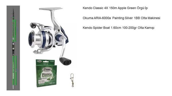 Okuma Aria 6000 - Kendo Spider Boat 1.60cm 100-200gr Tekne Seti - Image 1