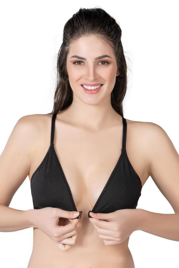 Siyah Mı Emay 1416 Modal Cotton Önden Açmalı Sporcu Sütyen - Image 1