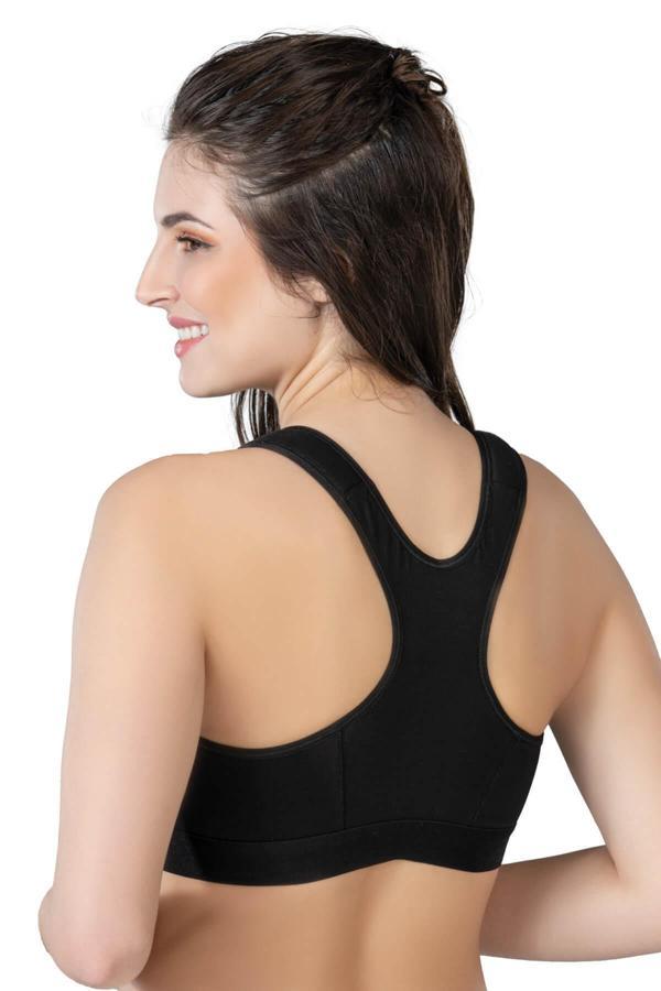 Siyah Mı Emay 184 B Önden Fermuarlı Sporcu Penye Sütyen - Image 1