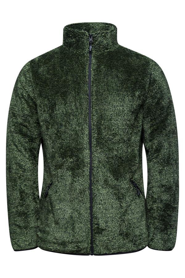 2AS Siena Erkek Tam Fermuarlı Çizgili Polar Yeşil - Image 1