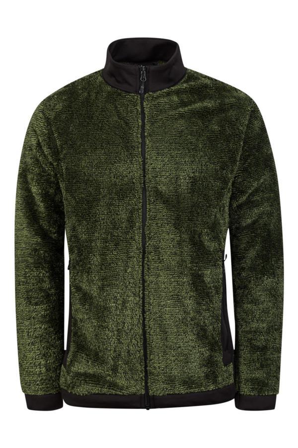 2as San Diago Erkek Tam Fermuarlı Çizgili Polar Yeşil - Image 1