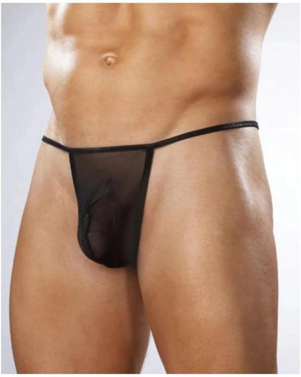 Fantezi Transparan Seksi Tül Erkek String - Image 1