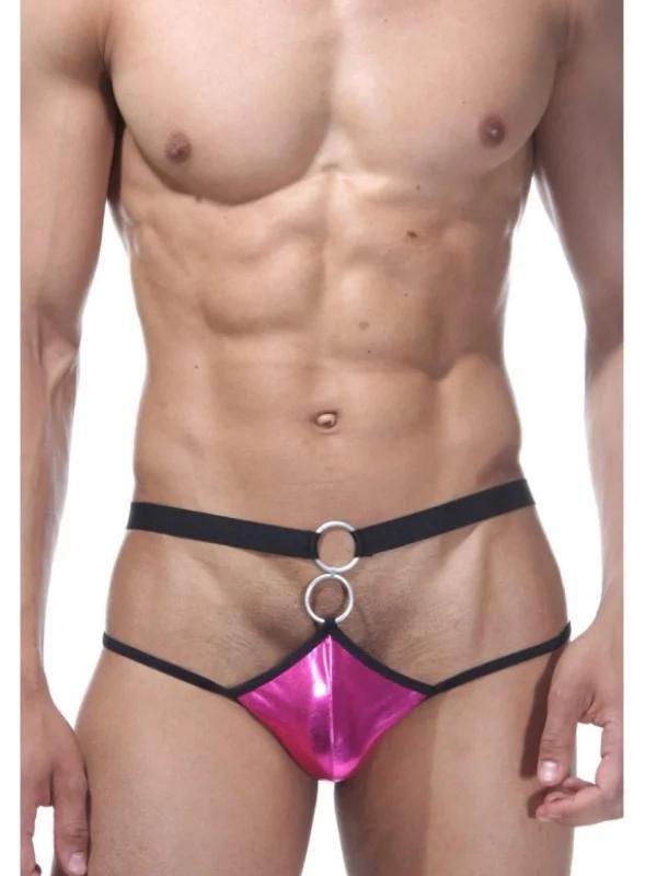 Fantezi Pembe Önü Halkalı Seksi Erkek String-tanga - Image 1