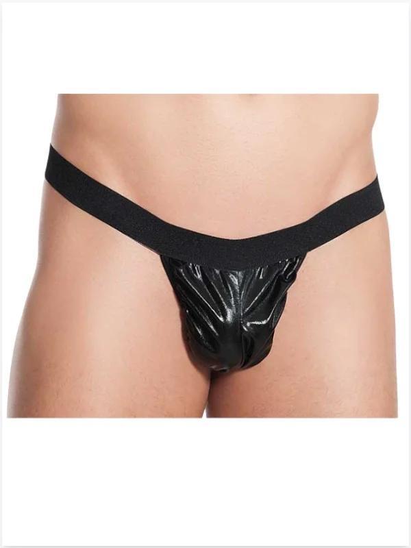 Fantezi Siyah Lame Seksi Erkek String - Tanga - Image 1