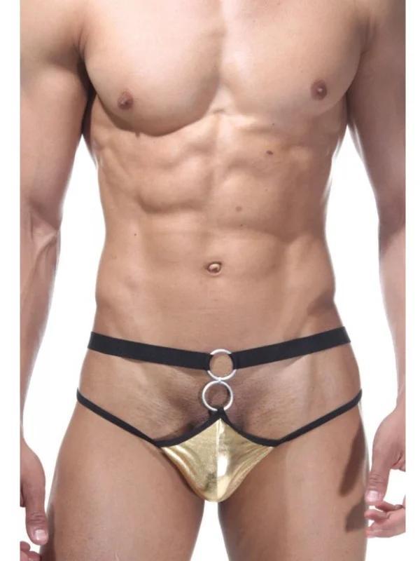 Fantezi Altın Önü Halkalı Seksi Erkek String-tanga - Image 1