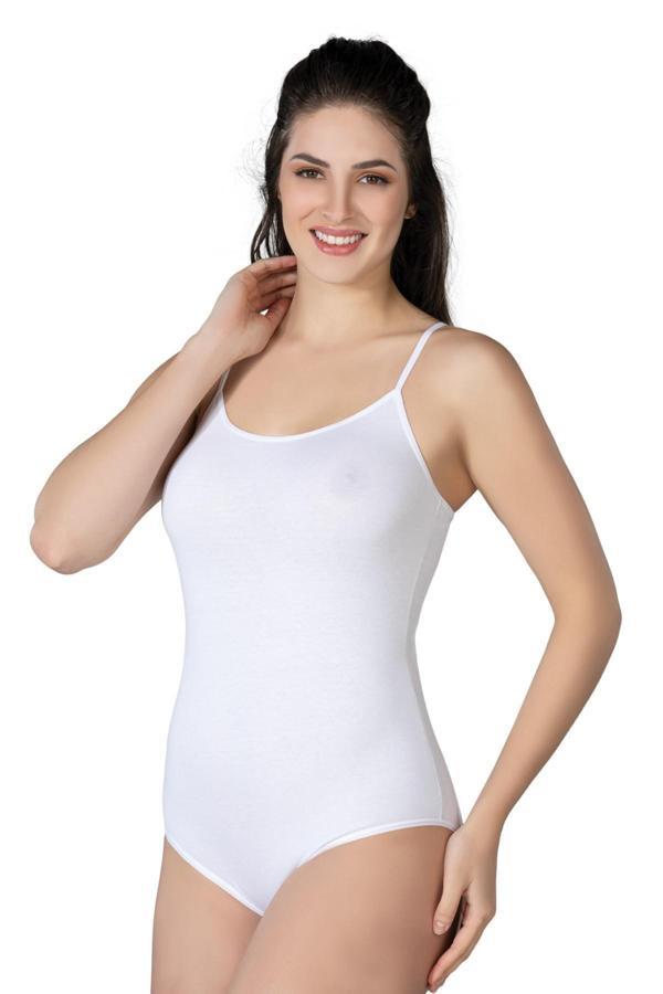 Beyaz Mı Emay 1415 Modal Cotton Çıtçıtlı İnce Askılı Body - Image 1