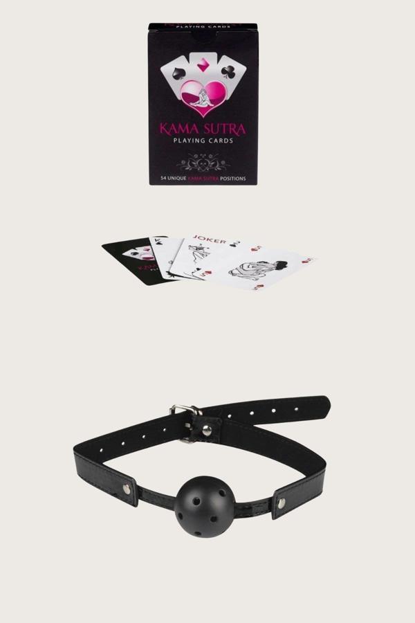 Sexy Görselli Oyun Kartı Kama Sutra Siyah Ağız Topu Set - Image 1