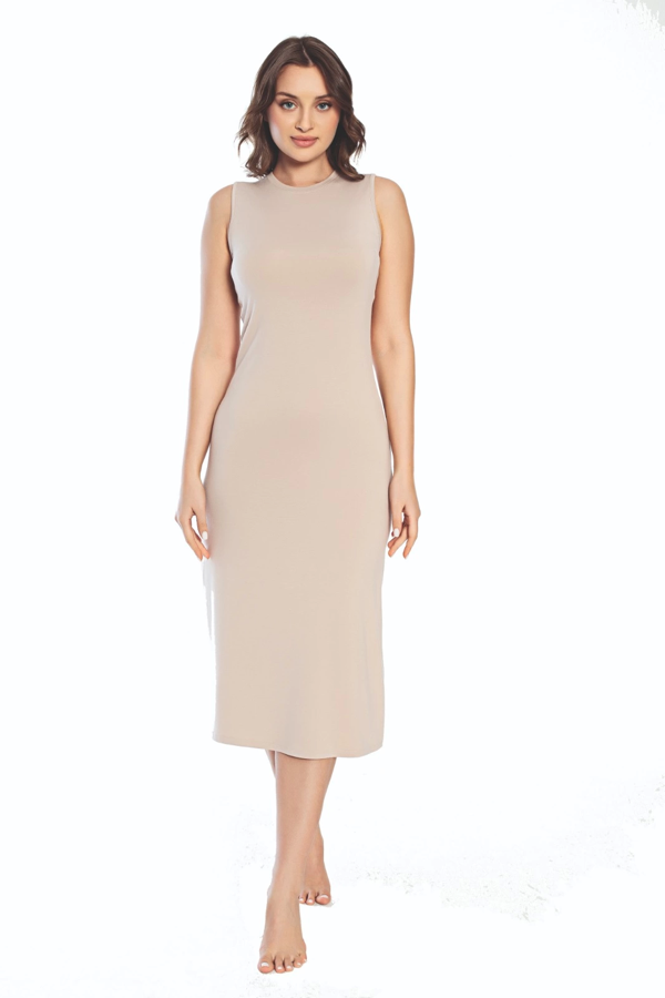 3164 Kalın Askı Uzun Viskon Elbise Kombinezon - Image 1