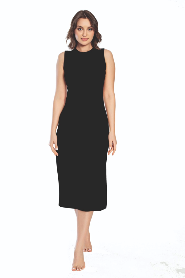 3164 Kalın Askı Uzun Viskon Elbise Kombinezon - Image 1