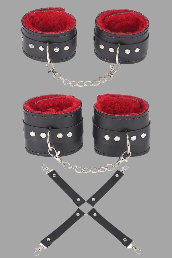 Siyah Kırmızı Harness Fantezi Aksesuar Set - Image 1