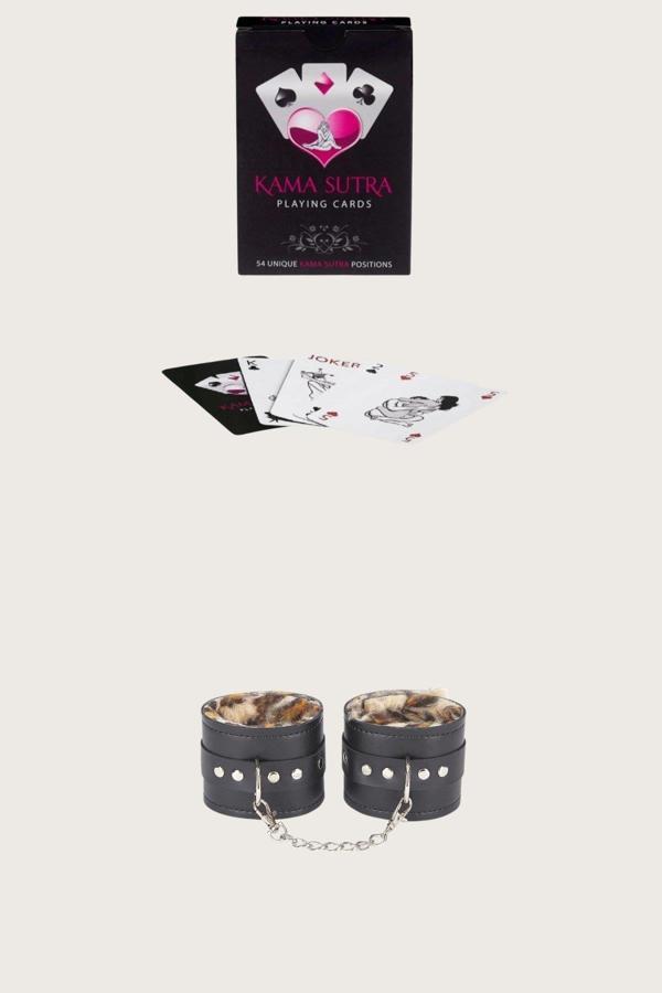 Sexy Görselli Oyun Kartı Kama Sutra Leopar Kelepçe Set - Image 1